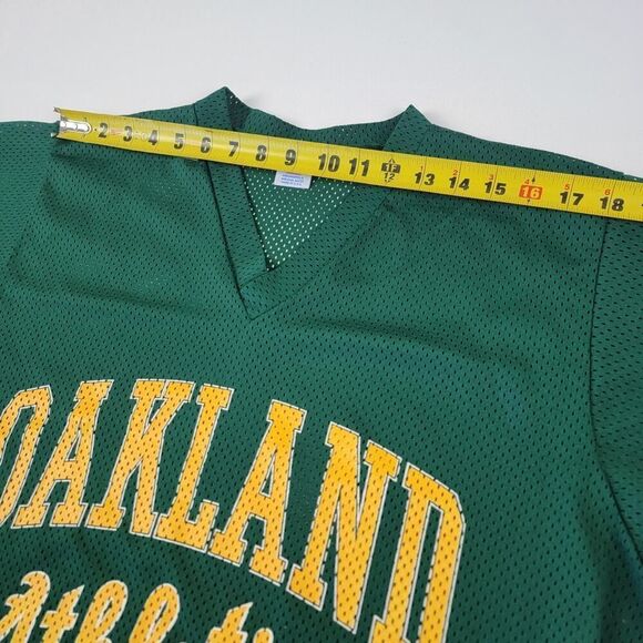 Vintage 90s Oakland A's Shirt Mens Jersey Green Logo 7 Baseball MLB Adult Sz Xl - Picture 7 of 9